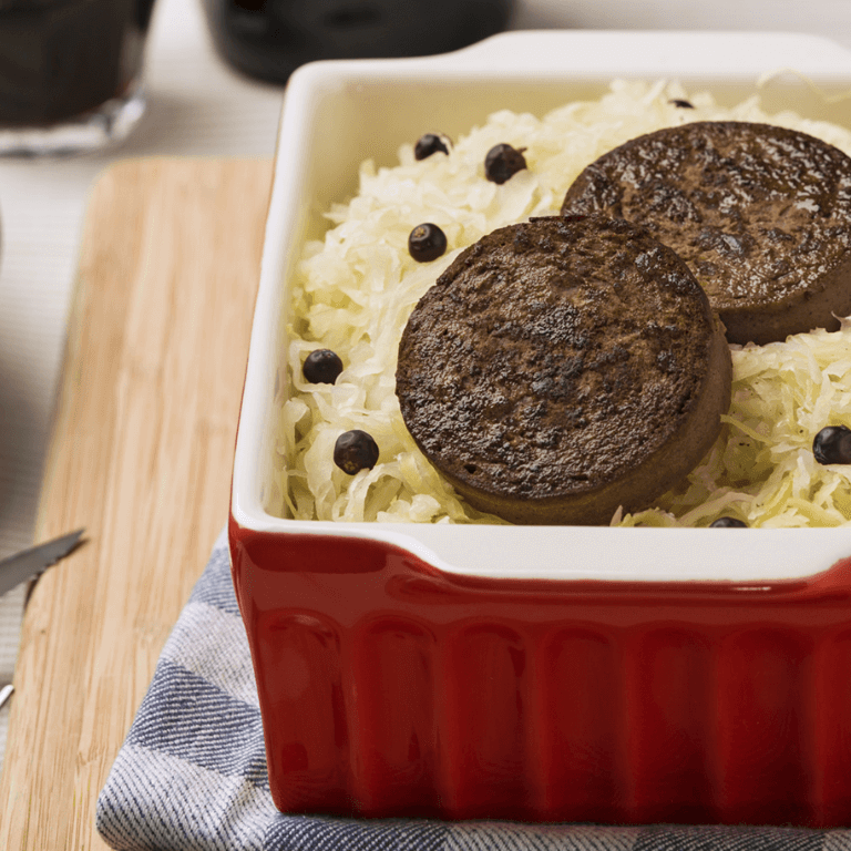 Vocking brûlée met zuurkool carbonara