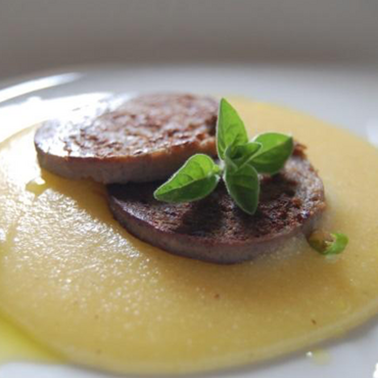Polenta met gebakken Vocking Leverworst